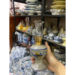 Đèn dầu men rạn Bát Tràng
