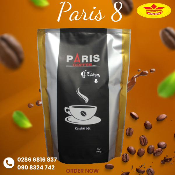 Cà phê bột pha phin - Paris coffee No.8 - Đậm, mạnh hương thơm đặc trưng lưu luyến (500g)