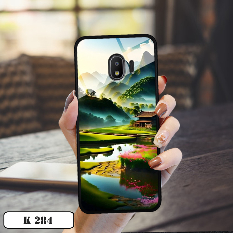 Ốp lưng kính 3D Phong Cảnh Đồng Quê cho Samsung Galaxy J2 Pro 2018