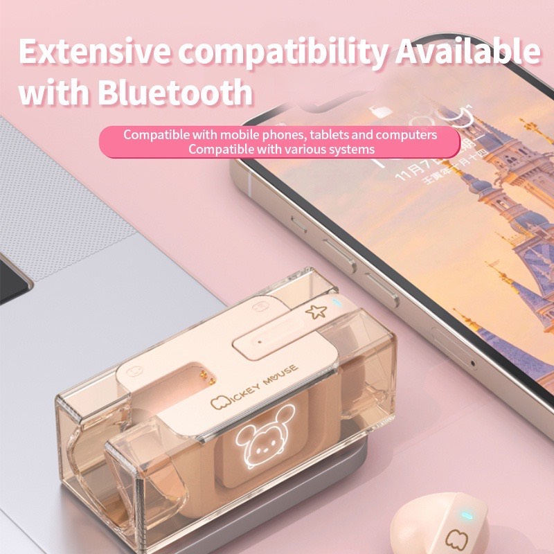 Tai Nghe Bluetooth Disney 5.3 Không Dây Có Mic Hai Chế Độ Cảm Ứng - Disney DN03