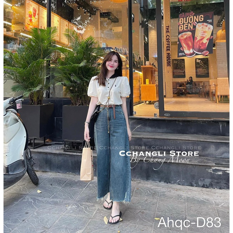 Quần jeans suông giấy hàng QCL1