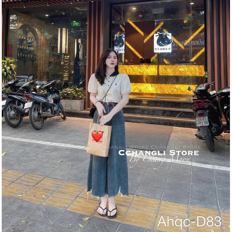 Quần jeans suông giấy hàng QCL1