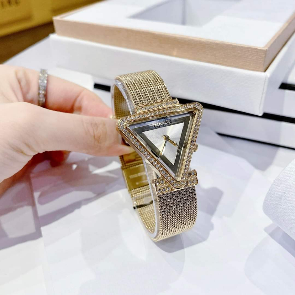 Đồng Hồ Nữ Dây Thép Guess,Size:32mm,Full Box Hãng, Thiết Kế Mặt Tam Giác Siêu Xinh