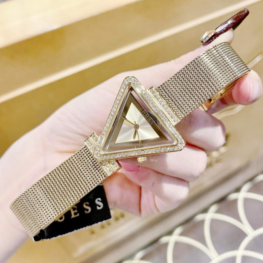 Đồng Hồ Nữ Dây Thép Guess,Size:32mm,Full Box Hãng, Thiết Kế Mặt Tam Giác Siêu Xinh