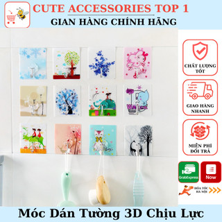 Móc Dán Tường 3D Chịu Lực Họa Tiết Dễ Thương Dính Tường Siêu Chắc Chắn 30013