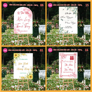 BẢNG CHỮ NHẬT WELCOME ĐÁM CƯỚI - ĐÁM HỎI - SINH NHẬT DÀY 5mm HAFU HOUSE [1-16]