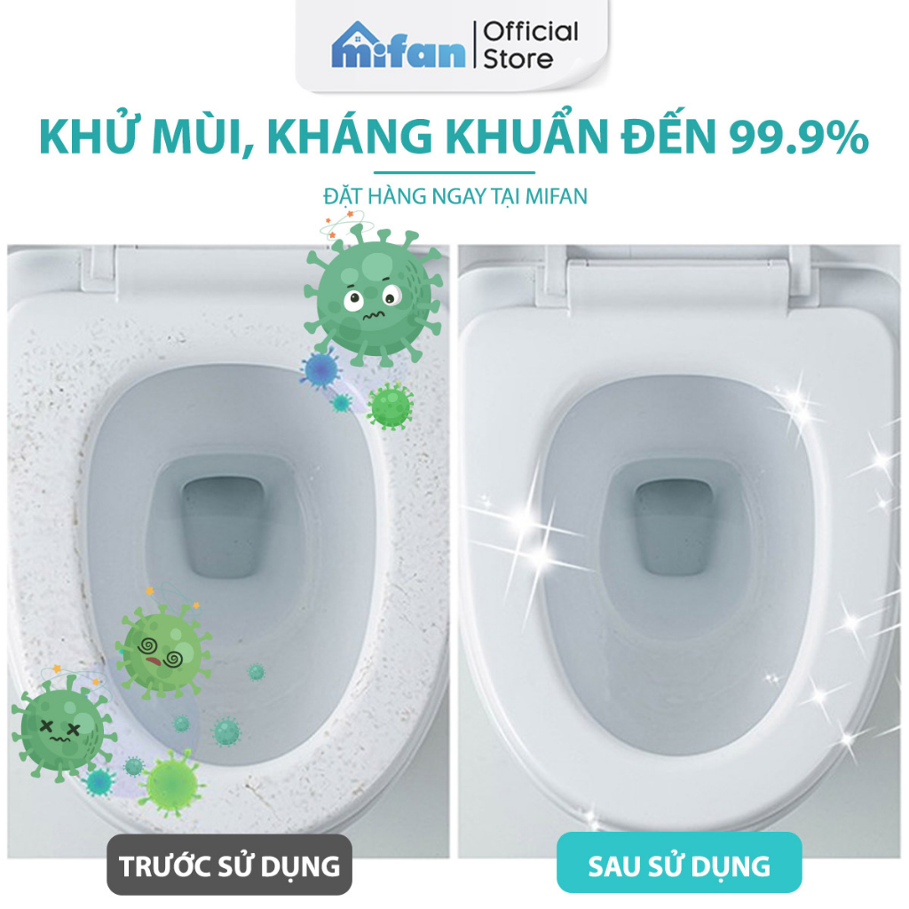 Giấy cồn lau bệt vệ sinh toilet sát trùng bồn cầu MIFAN - Hộp 15 miếng - Sạch khuẩn, nhanh khô, an toàn, nhỏ gọn