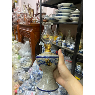 Đèn dầu men rạn Bát Tràng