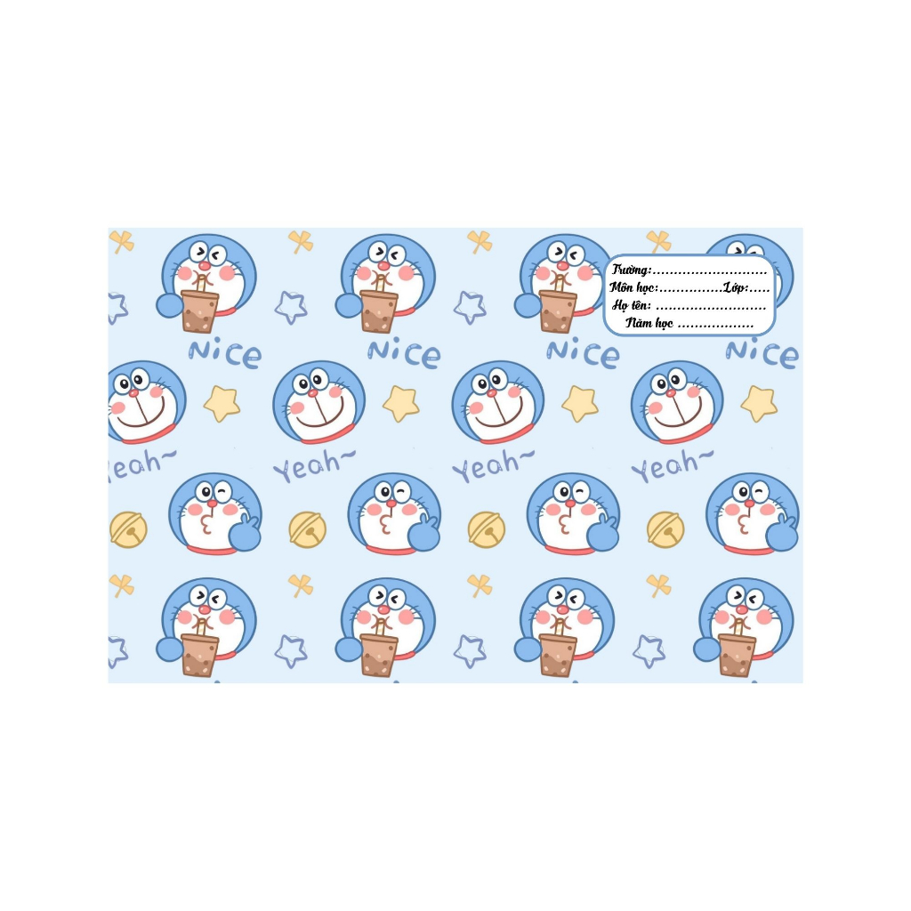 - BAO TẬP KHỔ NHỎ 16cm*21cm -  BÌA BAO TẬP A5 CÓ SẴN GIẤY KÍNH MẪU DOREMON - BÌA BAO TẬP CUTE