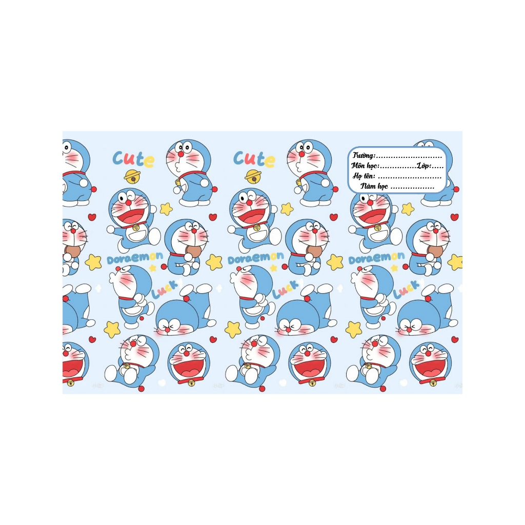 - BAO TẬP KHỔ NHỎ 16cm*21cm -  BÌA BAO TẬP A5 CÓ SẴN GIẤY KÍNH MẪU DOREMON - BÌA BAO TẬP CUTE