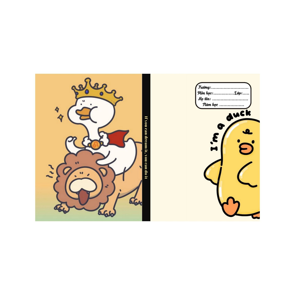 BAO TẬP KHỔ NHỎ 16cm*21cm -  BÌA BAO TẬP A5 CÓ SẴN GIẤY KÍNH MẪU VỊT CUTE - BÌA BAO TẬP CUTE