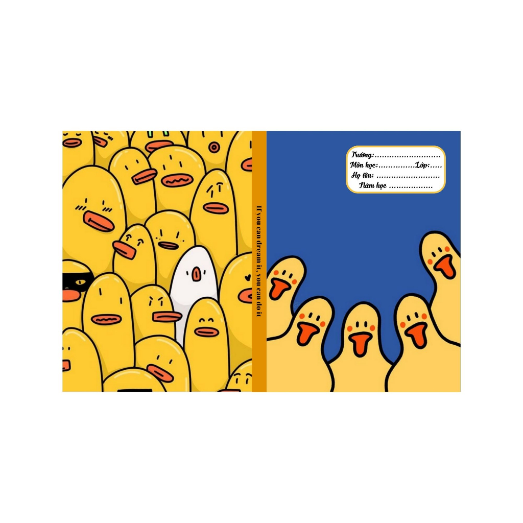 BAO TẬP KHỔ NHỎ 16cm*21cm -  BÌA BAO TẬP A5 CÓ SẴN GIẤY KÍNH MẪU VỊT CUTE - BÌA BAO TẬP CUTE