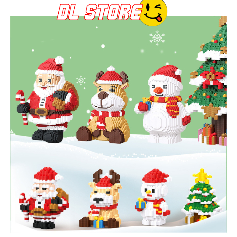 Mô hình lắp ráp Lắp Ráp noel dễ thương , Christmas Ông Già Noel / Cây Thông / Người Tuyết Dùng Làm Quà Tặng
