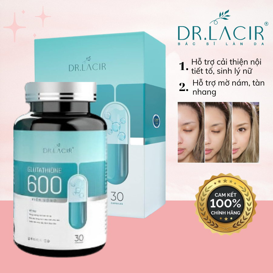 Viên Uống Nám Trắng Da Glutathione 600 Dr Lacir Hộp 30 viên