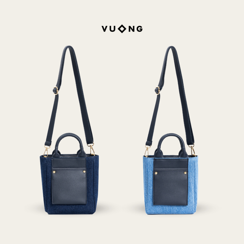 Túi Vuông Denim mini đeo chéo du lịch dễ thương