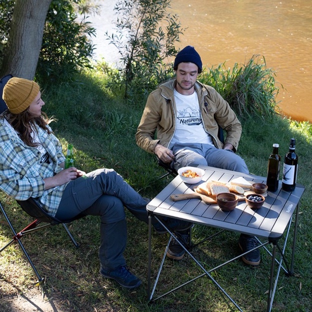 Bàn ghế nhôm gấp gọn dã ngoại camping giả vân gỗ siêu tiện lợi, bàn ghế picnic siêu tiện dụng, dụng cụ cắm trại | BigBuy360 - bigbuy360.vn