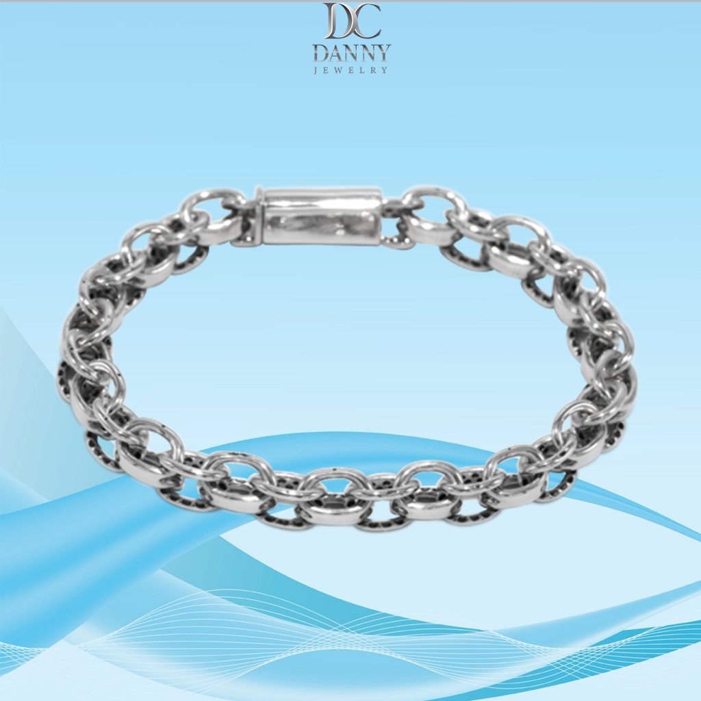 Lắc Tay Nam Bạc Thổ Nhĩ Kỳ Danny Jewelry Xi Rhodium Cao Cấp Không Đen II2T0002