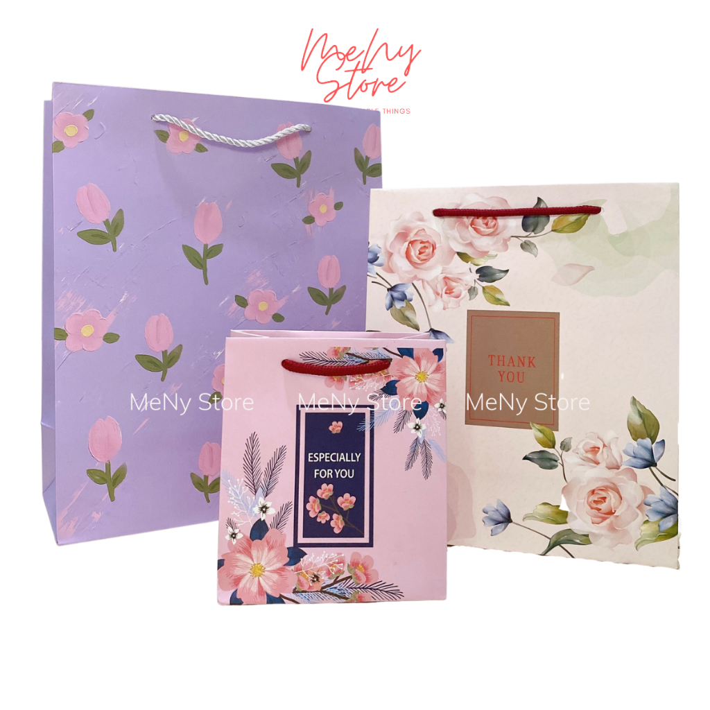 Túi giấy đựng quà tặng, mỹ phẩm cỡ đại  giấy Ivory cao cấp có quai xách