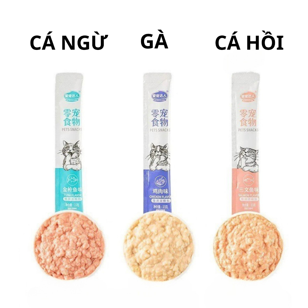 COMBO 10 CÂY SÚP THƯỞNG BỆ HẠ THƠM NGON CHO MÈO
