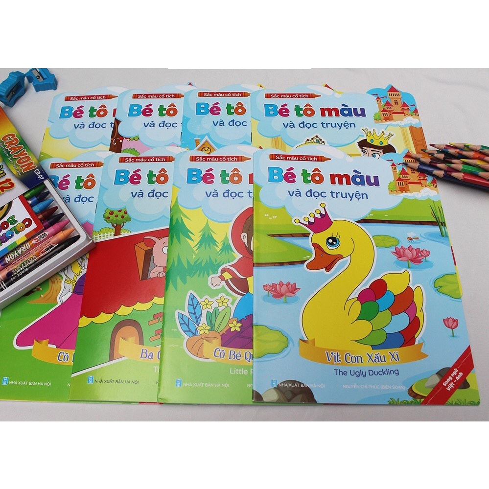 Sách - Bé tô màu và đọc truyện song ngữ Việt Anh
