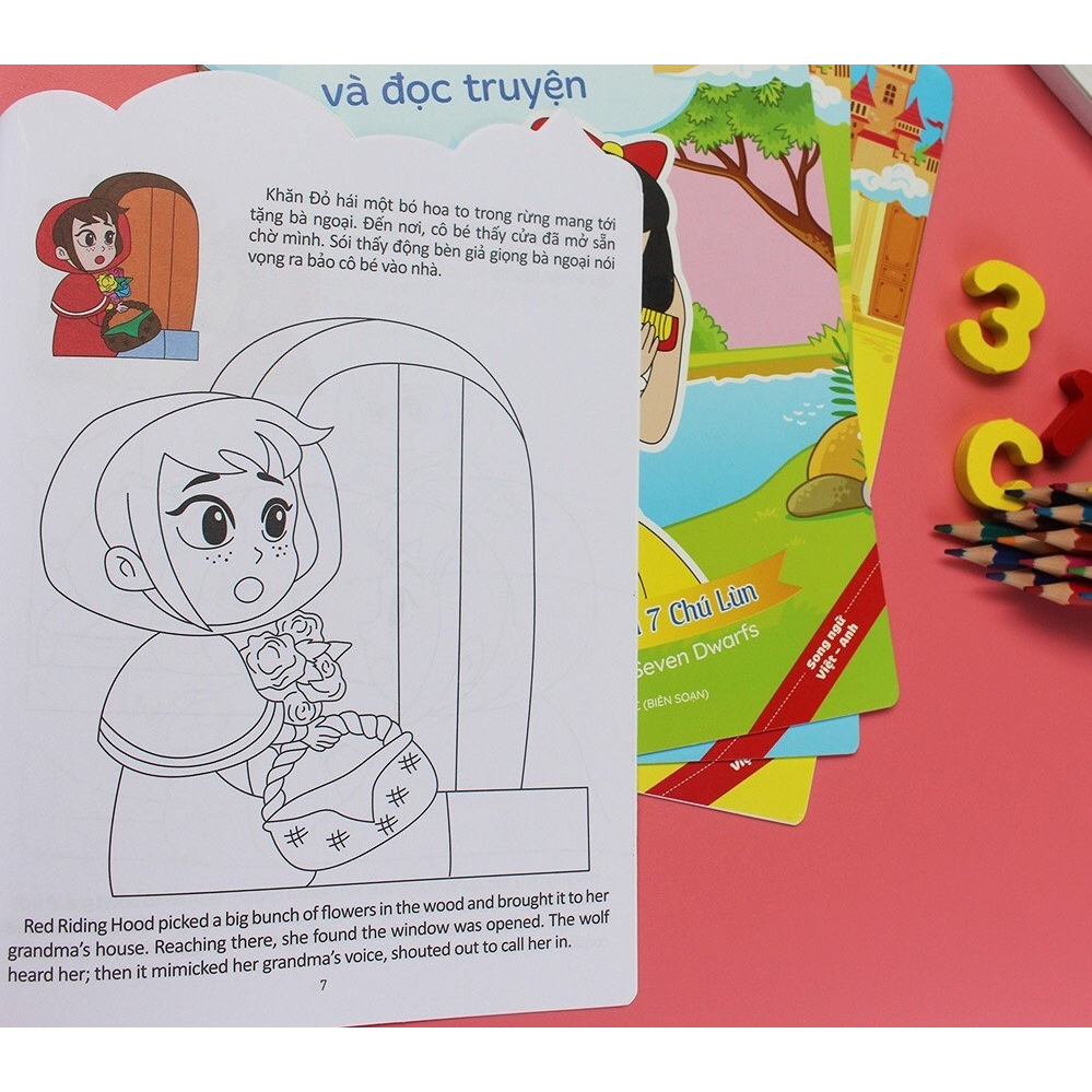 Sách - Bé tô màu và đọc truyện song ngữ Việt Anh