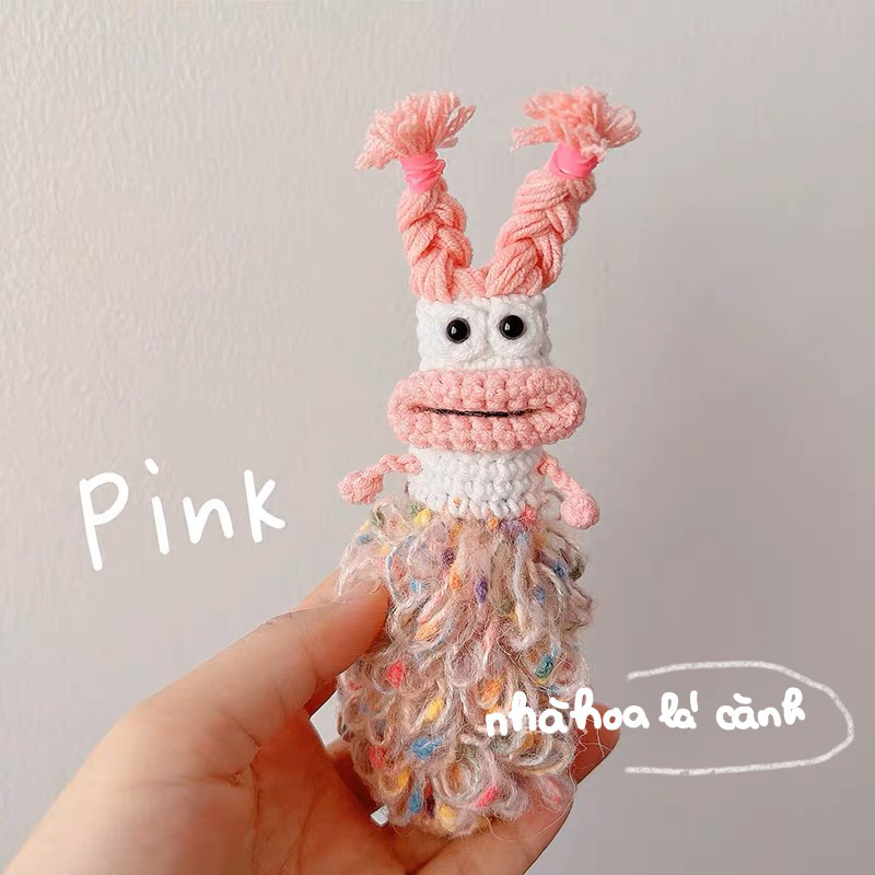 Túi đựng son pod bằng len xù (có dây đeo cổ)