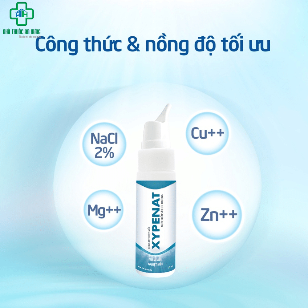 Xịt Mũi Nước Biển Sâu Ưu Trương XYPENAT Hỗ Trợ Giảm Nghẹt Mũi, Viêm Xoang Và Viêm Mũi