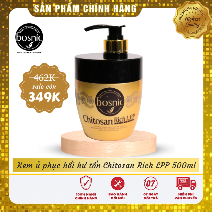 Kem Ủ Phục Hồi Tóc Hư Tổn - Hấp Dầu Chitosan Bosnic 500Ml