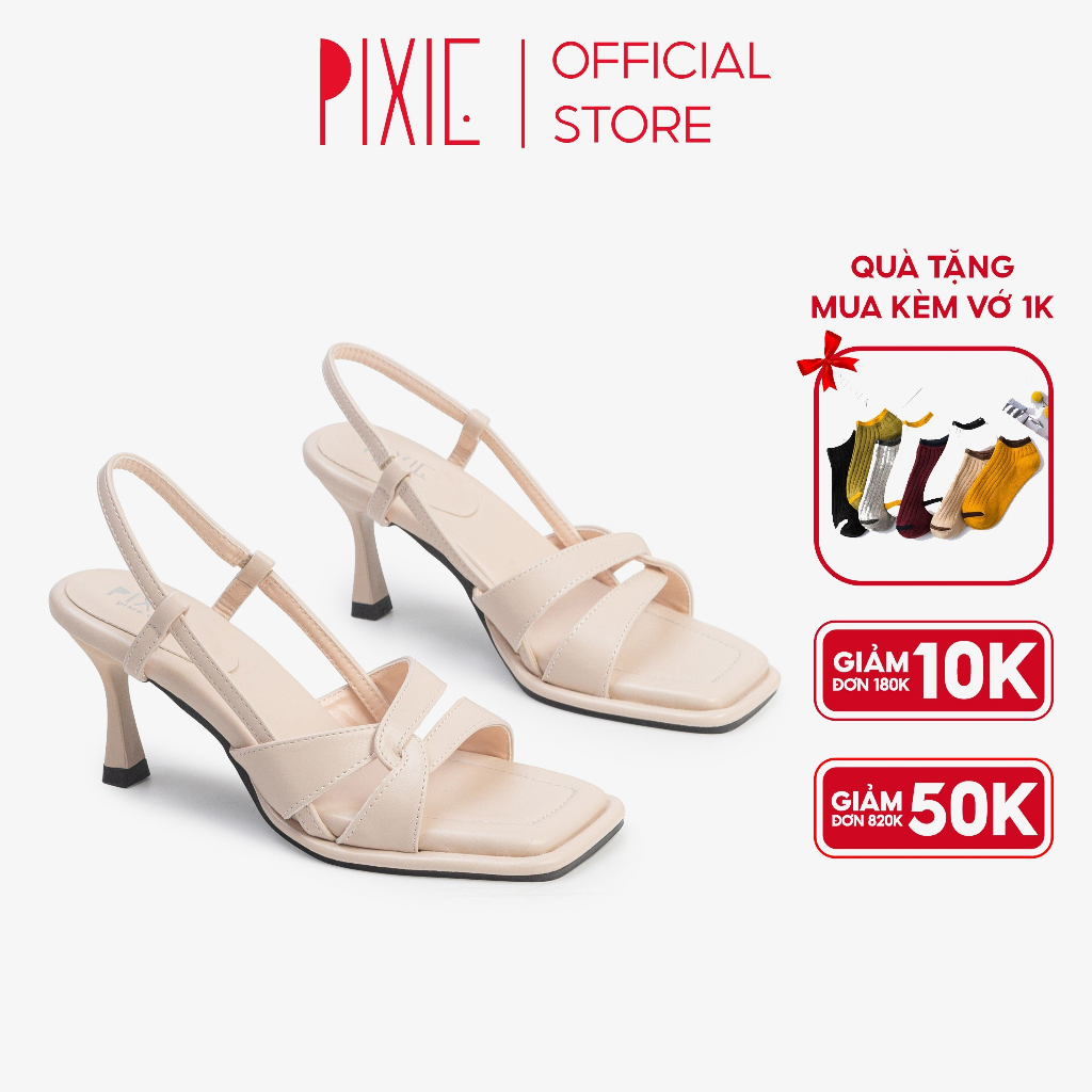 Giày Sandal Cao Gót 7cm Quai Đan Chéo H130 Pixie