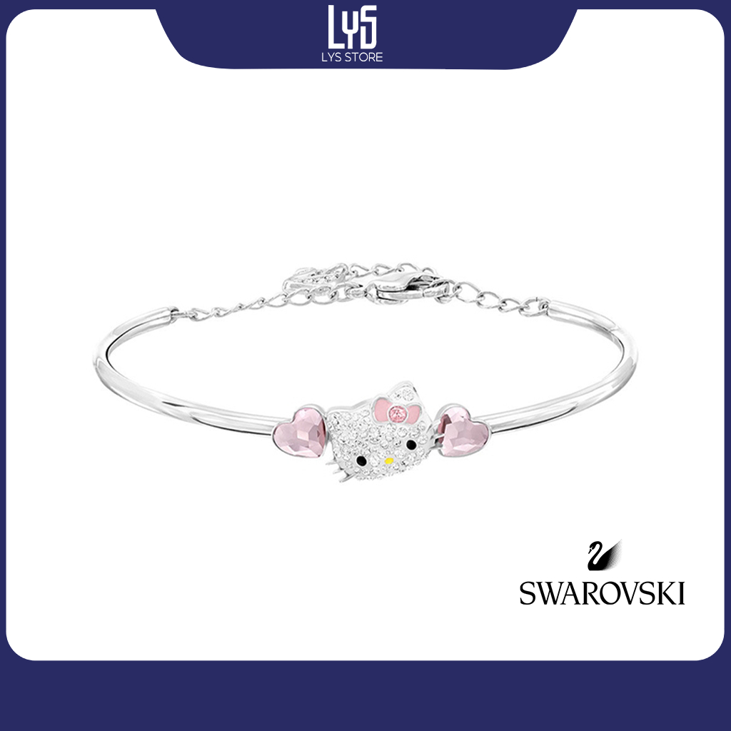 Vòng tay Swarovski Hello Kittyy Bracelet 2040 Silver Fullbox - Hàng Xuất Xịn