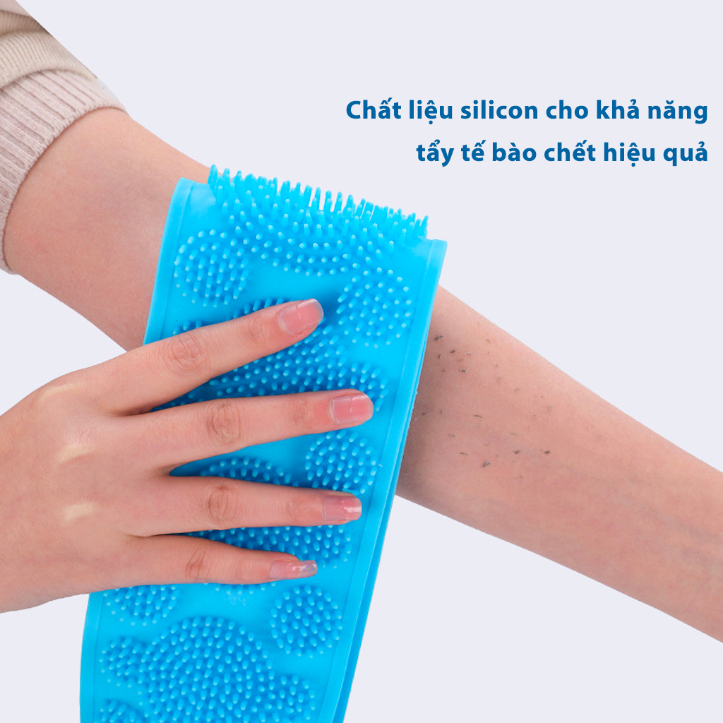 Dây Chà Lưng Massage Cơ Thể Khi Tắm JYoohome Đai Chà Lưng 2 Mặt Silicon Kì Lưng Ghét Tẩy Tế Bào Chết Giảm Mụn