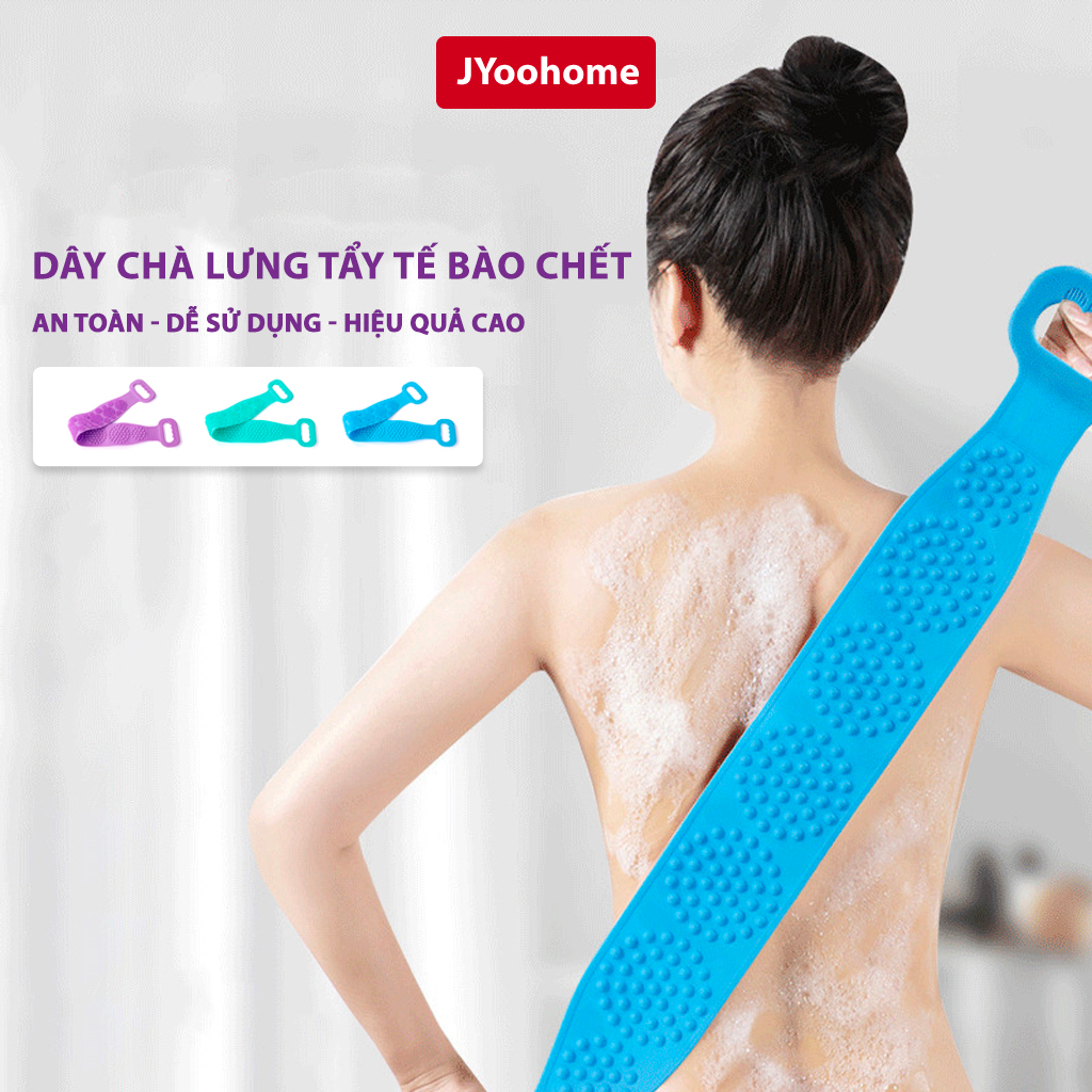 Dây Chà Lưng Massage Cơ Thể Khi Tắm JYoohome Đai Chà Lưng 2 Mặt Silicon Kì Lưng Ghét Tẩy Tế Bào Chết Giảm Mụn