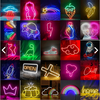 Đèn neon sign icon decor trang trí phòng ngủ góc học tập phòng live tiktok
