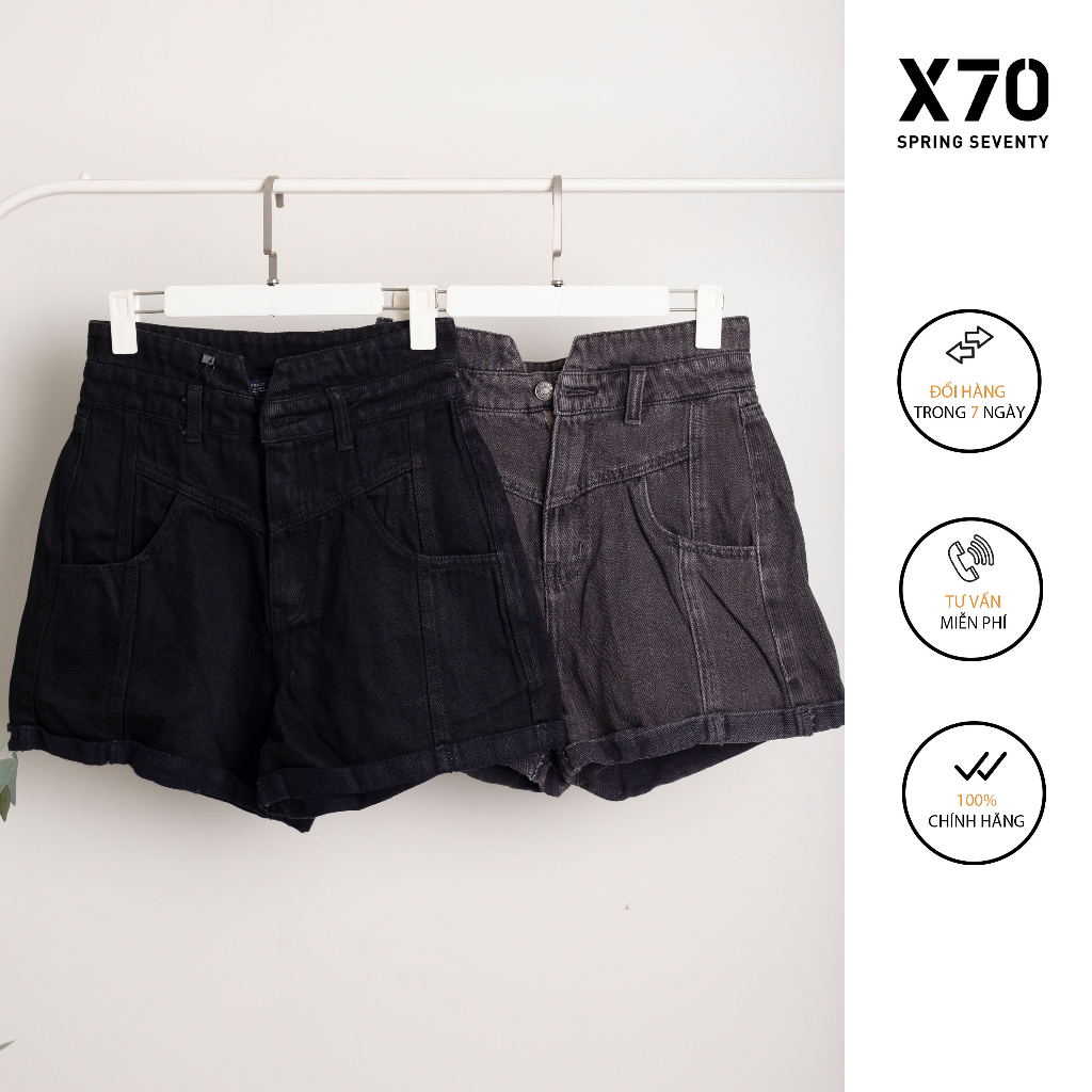 Quần Short Jeans Nữ Lưng Kiểu Xẻ V - 04520007B
