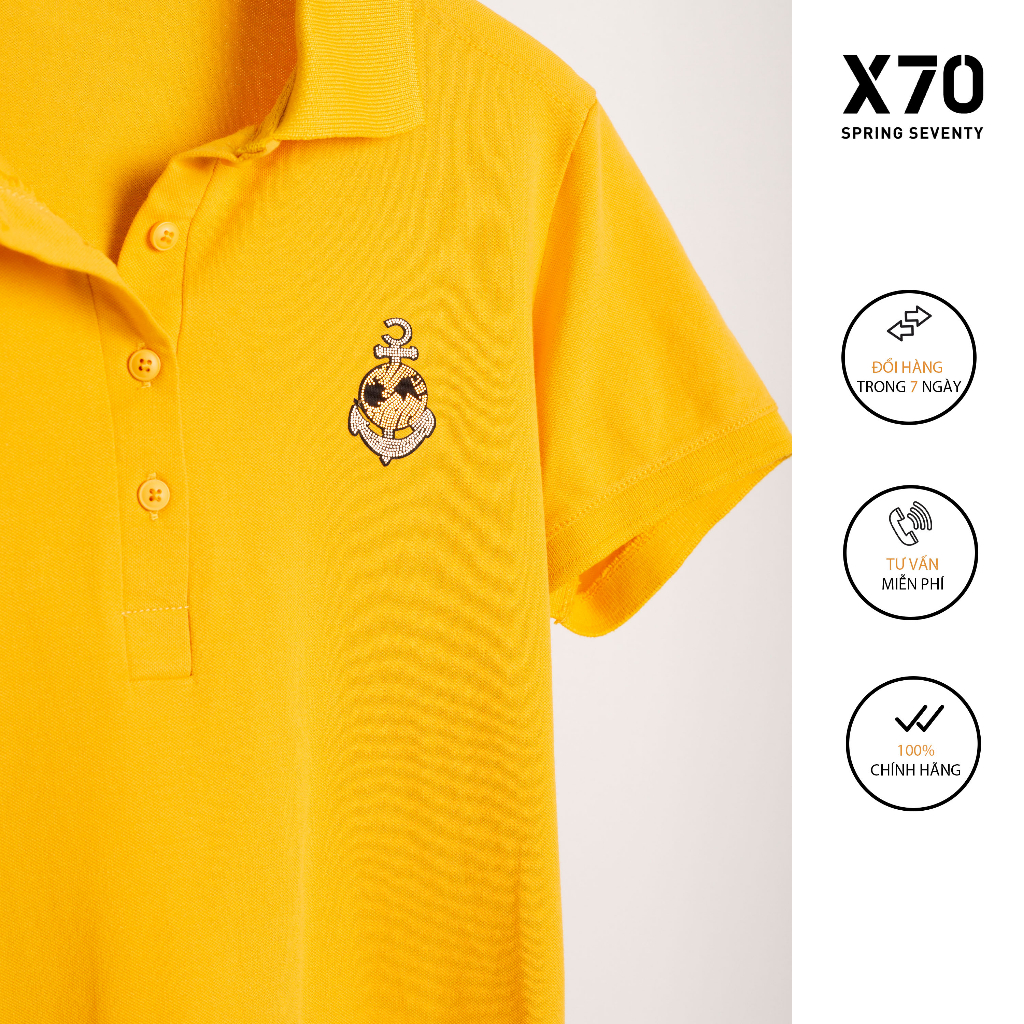 Áo Thun Nữ Polo Cổ Điển Họa Tiết Ngực Trái Áo - 00470010