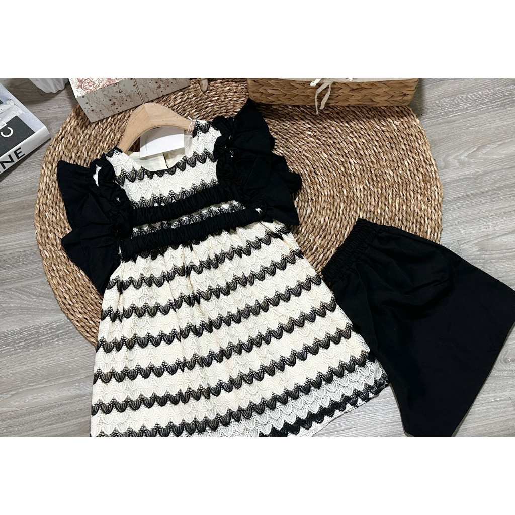 Set Ren Phối Đen Trắng Siêu Hot, Chất Ren Sịn May 2 Lớp Không Lo Ngứa