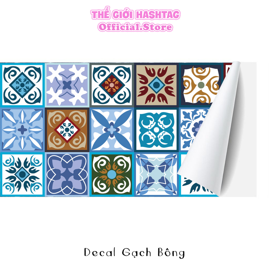 Decal dán Bếp, Decal Gạch Bông dán tường Chống Nước, Decal dán tường Decor, Miếng dán Cửa Kính, Gạch