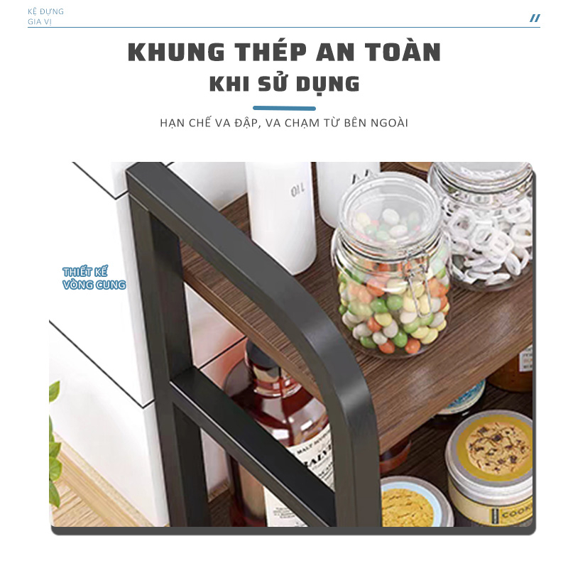 Kệ Nhà Bếp Đa Năng Đựng Gia Vị, Các Dụng Nhà Bếp, Chai Lọ Kích Thước Lớn, Tiết Kiệm Không Gian