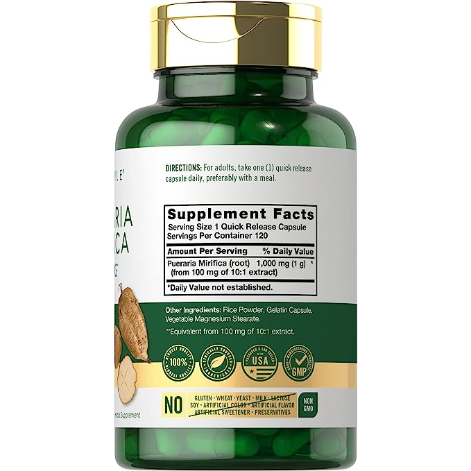 Carlyle Pueraria Mirifica 1000mg - Viên uống sâm tố nữ giúp tăng kích cỡ ngực, hormone nữ 120 viên