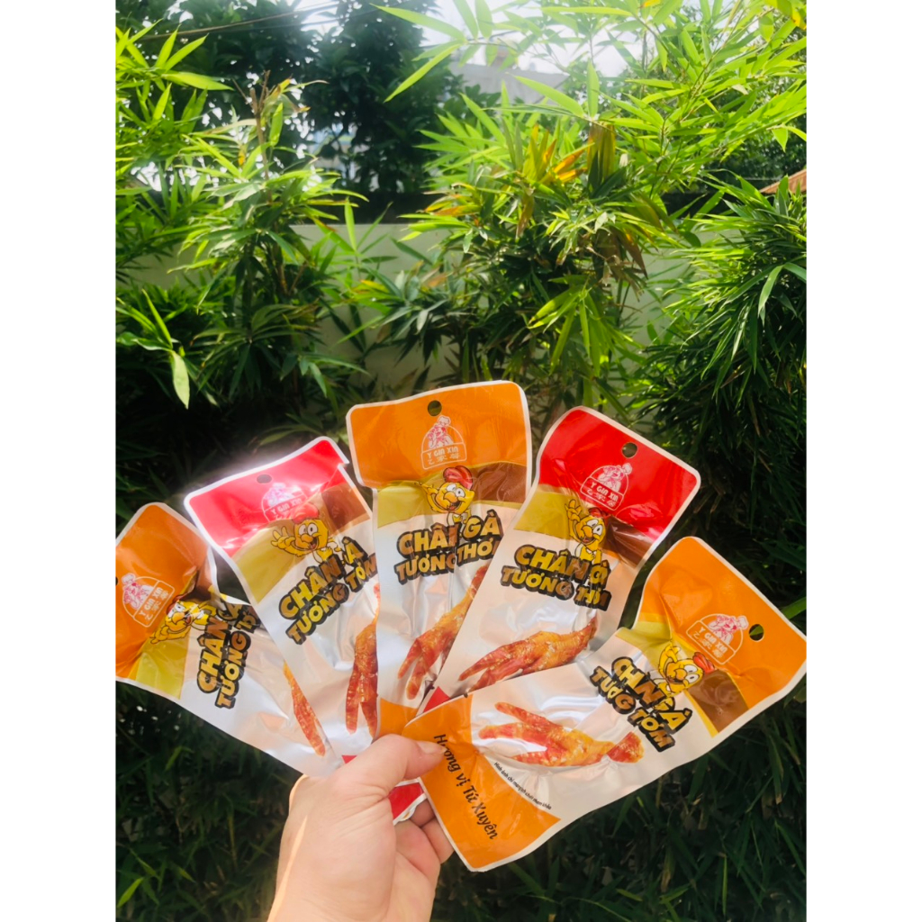Ăn Thả Ga 1 Bịch 50 Chân Gà Tương Thơm Tùy Chọn Vàng Đỏ - HULA FOOD