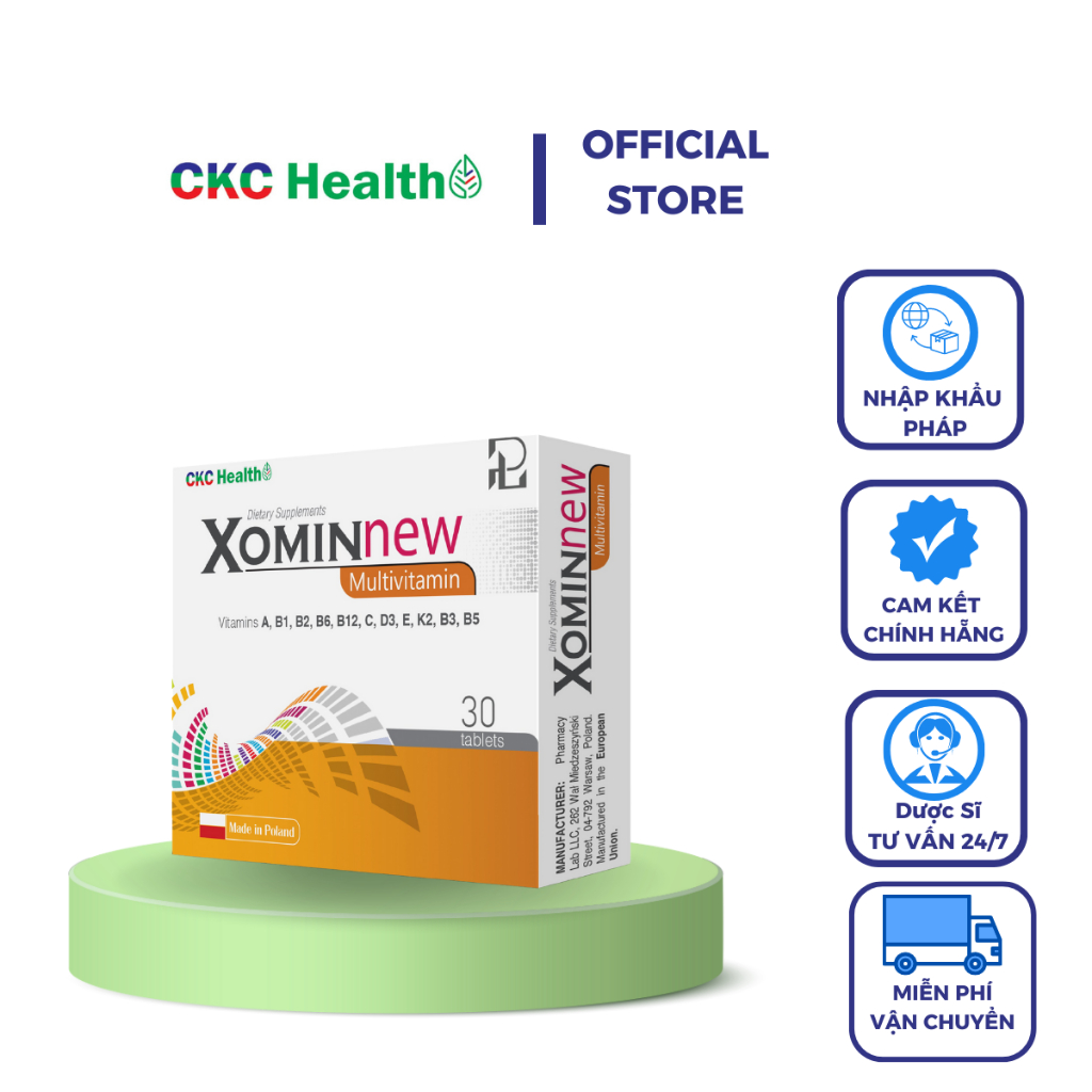Viên uống CKC Health XOMINNEW Siêu Vitamin tổng hợp bổ sung vi chất Hộp 30 viên