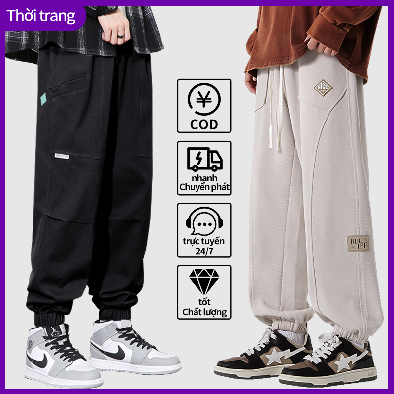 Quần Jogger Nam Nữ Unisex ,quầndài Dáng Thể Thao Có Dây Rút,quần ống rộng phong cách đường phố sản phẩm mới