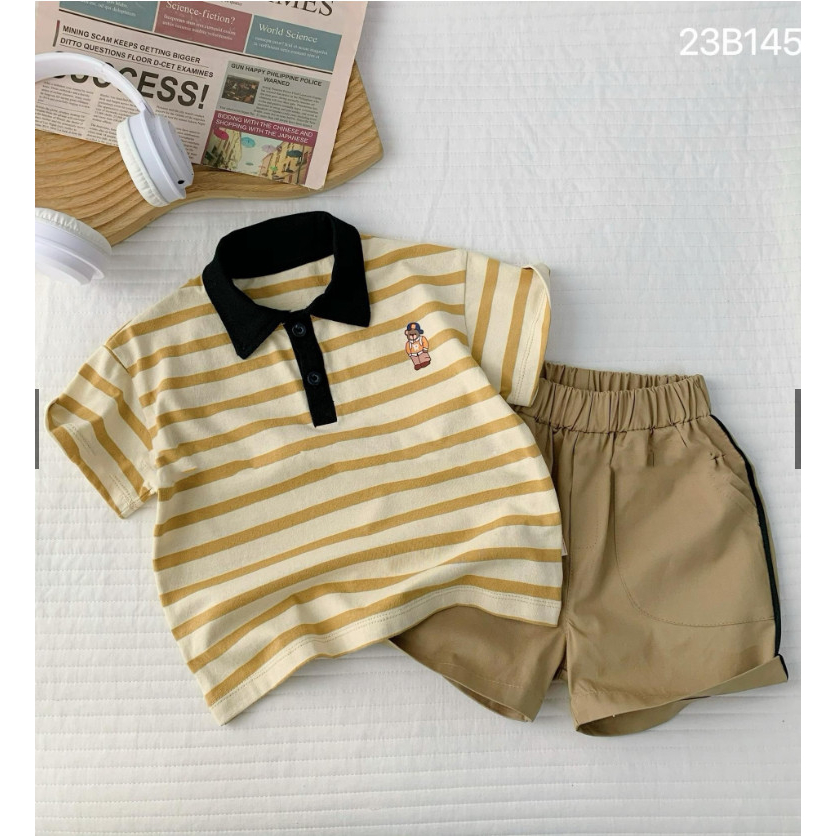 Bộ Quần Áo Cộc Tay, Set Bộ Polo Quần Thô Dành Cho Bé Trai Và Bé Gái Từ 8Kg Đến 35Kg - Thời Trang Trẻ Em Poskids