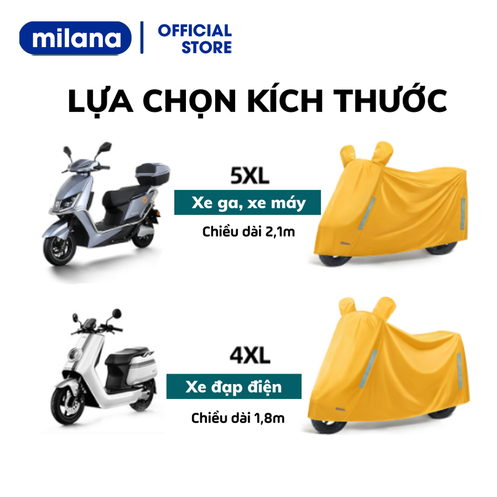 Bạt phủ xe máy che nắng, che mưa, chống bụi có bọc trùm gương, Bạt che xe máy phản quang chất liệu dù cao cấp tặng túi