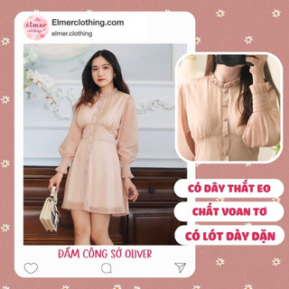 Đầm công sở dài tay xinh xắn Oliver thương hiệu Elmer