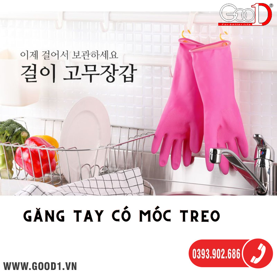 Găng Tay Cao Su Tự Nhiên Hàn Quốc Có Móc Treo MJ