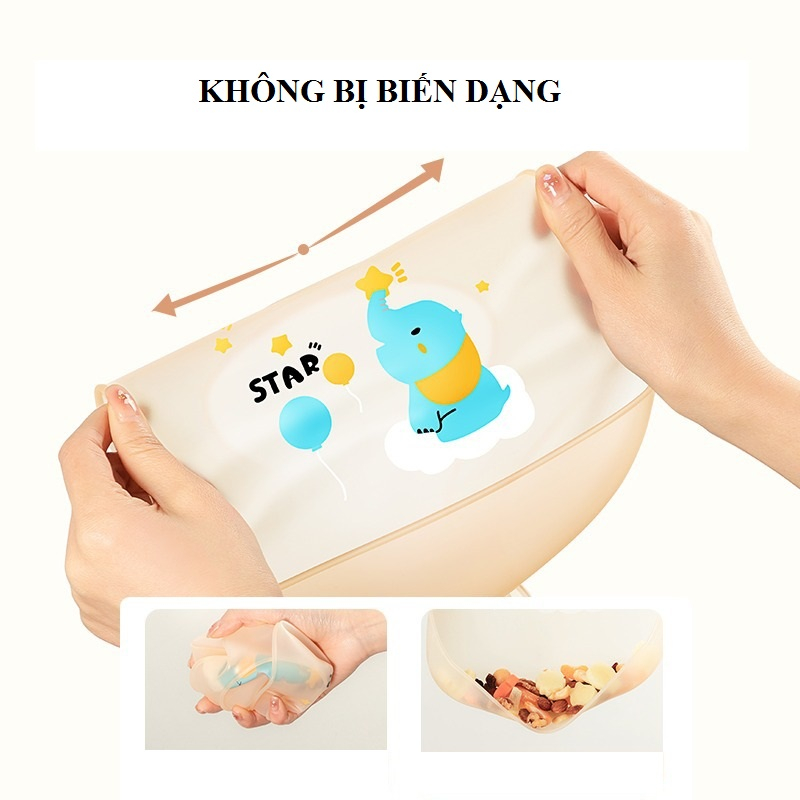 Yếm Ăn Dặm Silicon Siêu Mềm Có Máng Cho Bé Ăn Ngon