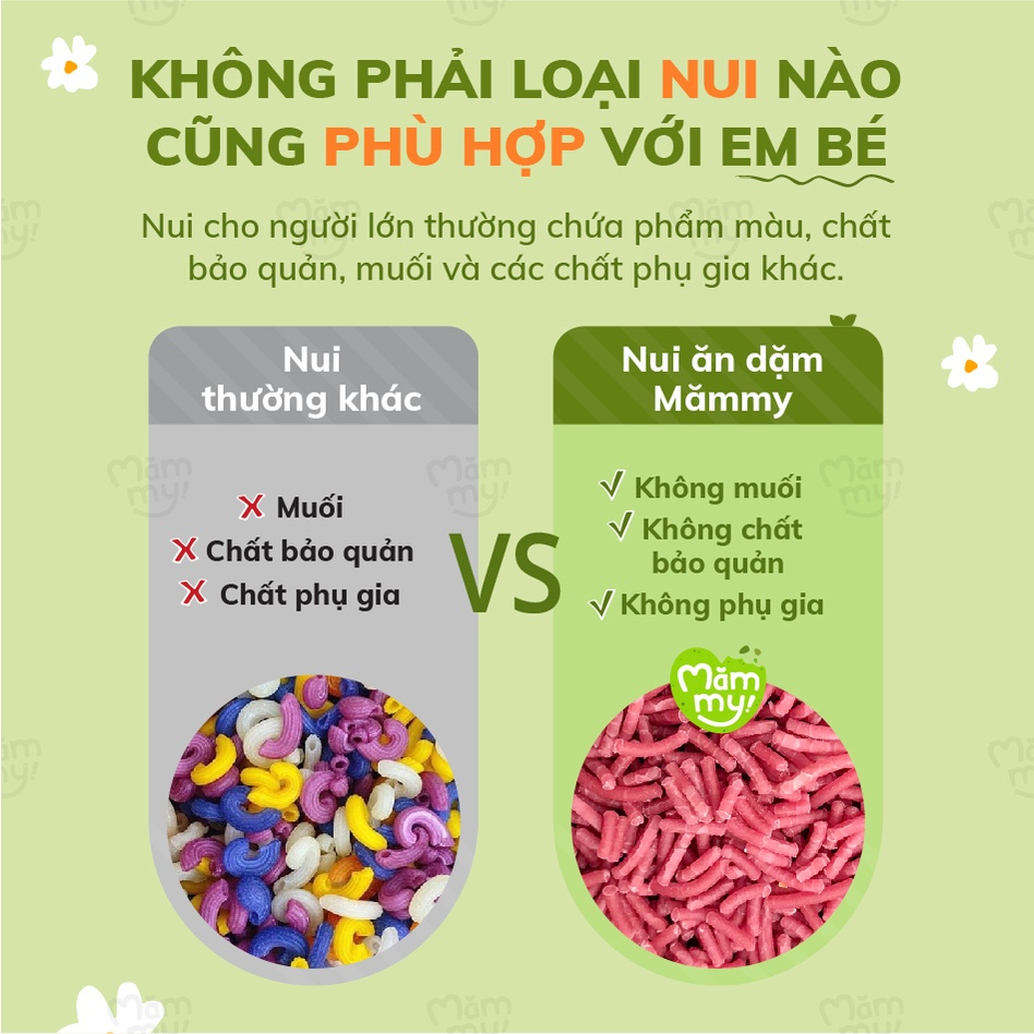 Nui mini rau củ Mămmy cho bé mới ăn dặm tập nhai trên 6 tháng