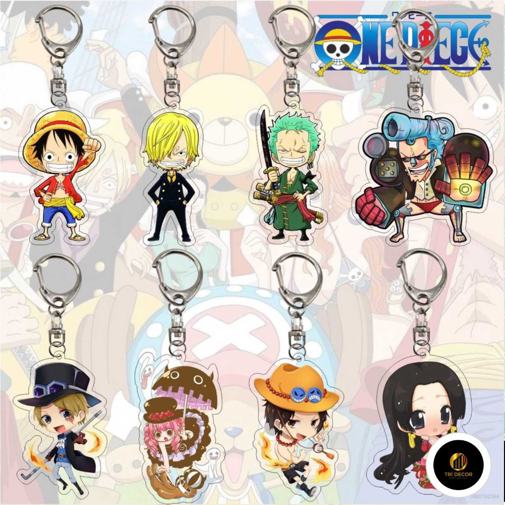 Móc Chìa Khóa Bằng Acrylic Trong Suốt Hình Nhân Vật Luffy Barros Zoro Ace Sanzhi DIY