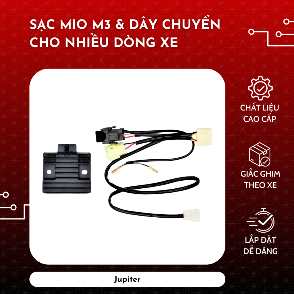 Sạc Mio M3 và dây chuyển cho nhiều dòng xe